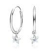 Shinning Star CZ Silver Hoop Earring HO-1662